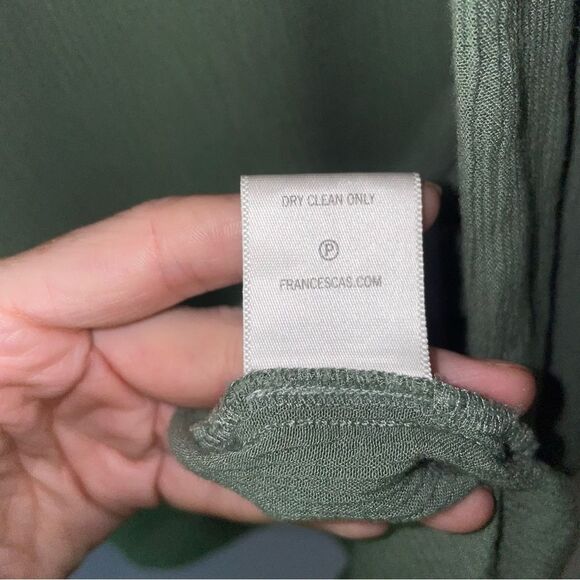 Blue Rain Cardigan L Gauzy Green Bell Sleeve Embroidered Open Front - Picture 6 of 10